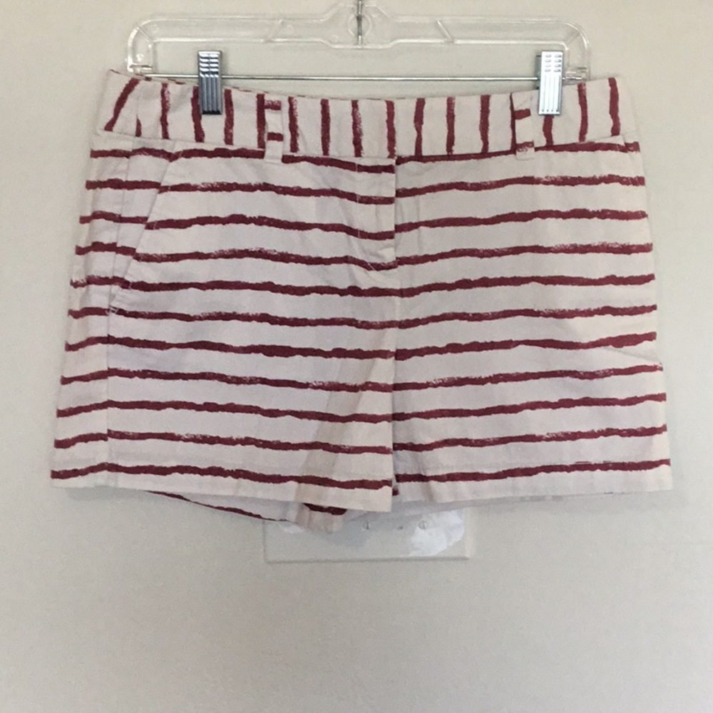 Ann Taylor LOFT pink and white striped shorts